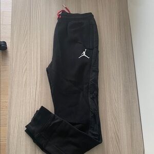 Jordan Men's Black Joggers with Red Accent